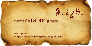 Herzfeld Ágnes névjegykártya
